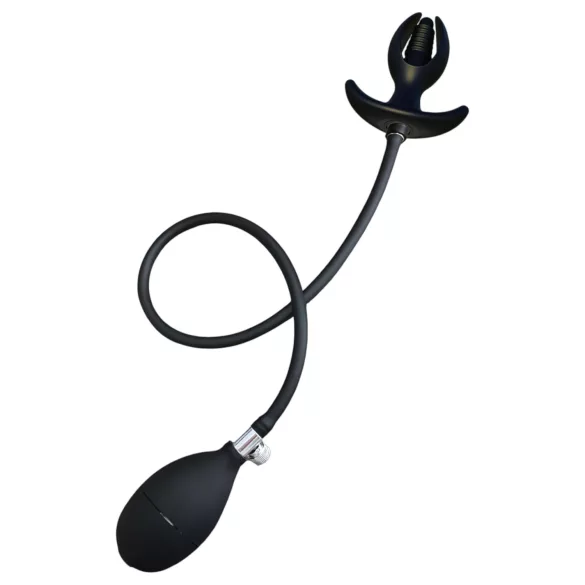 Kangvo - plug anale gonfiabile magnetico con superficie a coste (nero)