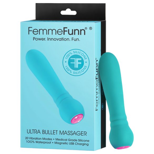 FemmeFunn Ultra Bullet - vibratore mini premium - silicone turchese
