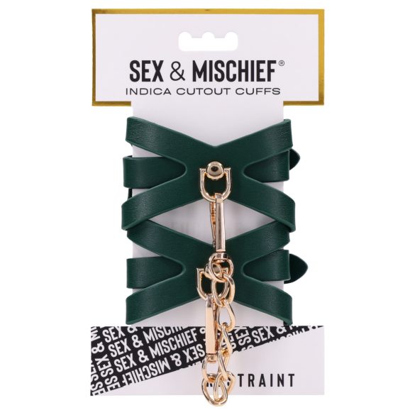 Sportsheets - manette bondage - metallo - verde