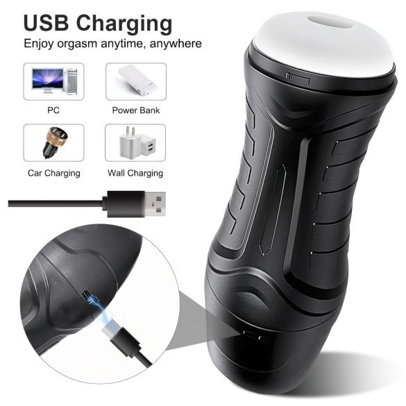 AlvUp - masturbatore vibrante e succhiante - nero