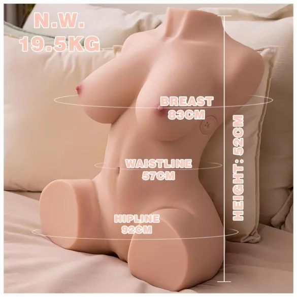 XISE Dania - masturbatore torso con funzione spinta - silicone color carne