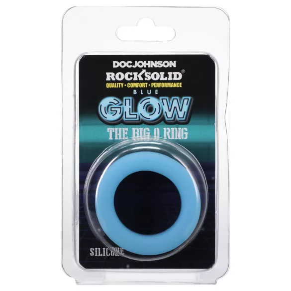Doc Johnson The Big O - anello fallico luminoso - silicone blu