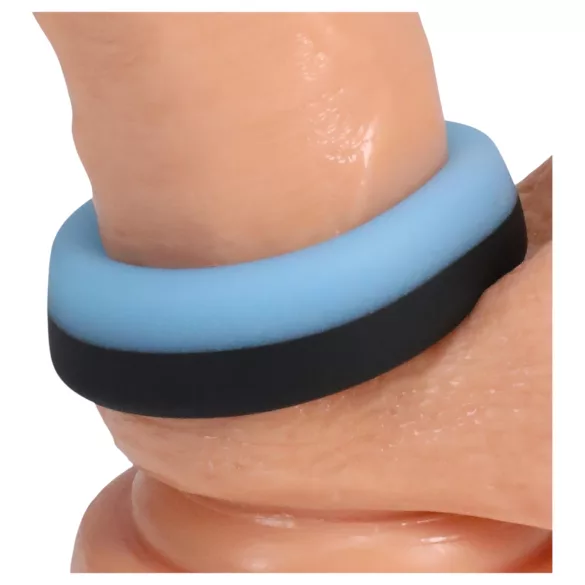 Doc Johnson The Big O - anello fallico luminoso - silicone blu