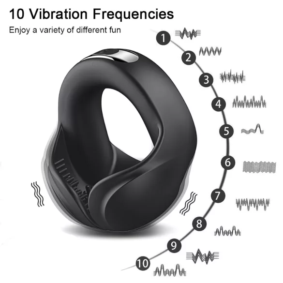 AlvUp - anello fallico vibrante - silicone nero