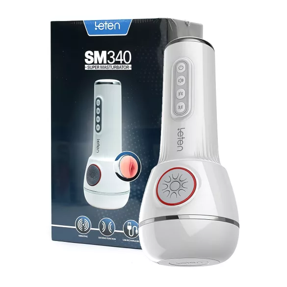 LETEN SM340 - masturbatore ricaricabile vibrante, succhiante e gemente