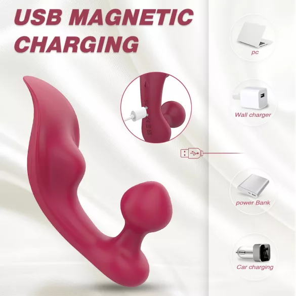 Sex HD Chomper - vibratore clitoride e anale - rosso
