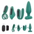 Sex HD - set vibratore 4 pezzi ricaricabile con telecomando - verde