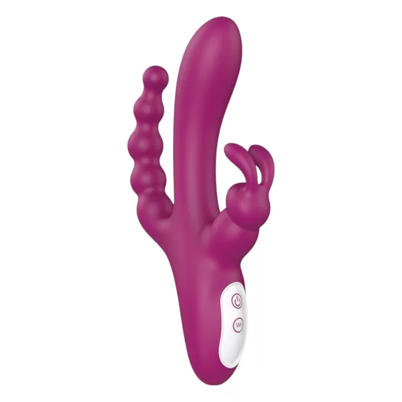 Sex HD Joker - vibratore ricaricabile impermeabile triplo - silicone viola