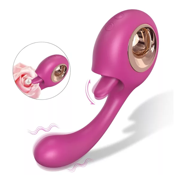 Sesso HD - vibratore leccatore e punto G (rosso)