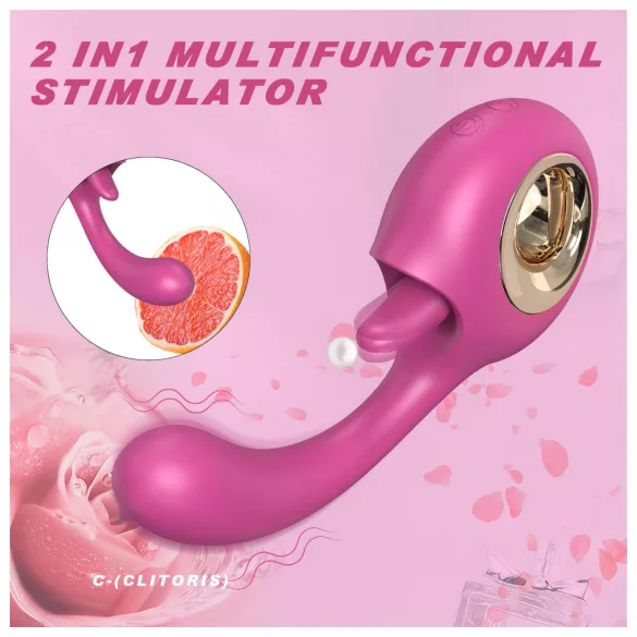 Sesso HD - vibratore leccatore e punto G (rosso)