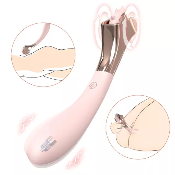 Sex HD - vibratore ricaricabile impermeabile e ruota stimolante - rosa