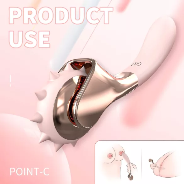 Sex HD - vibratore ricaricabile impermeabile e ruota stimolante - rosa