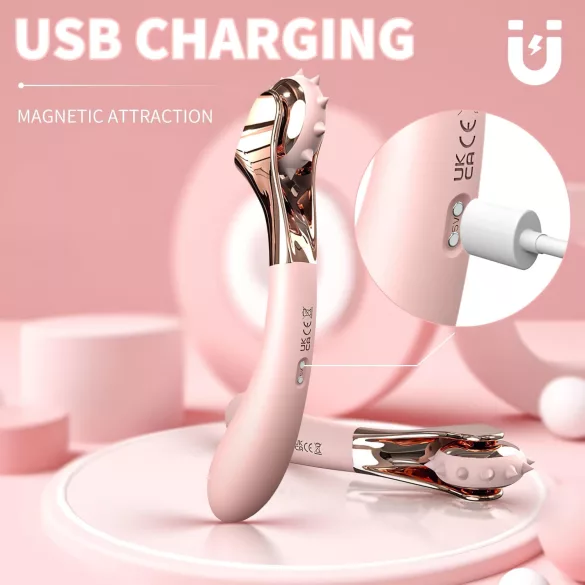 Sex HD - vibratore ricaricabile impermeabile e ruota stimolante - rosa