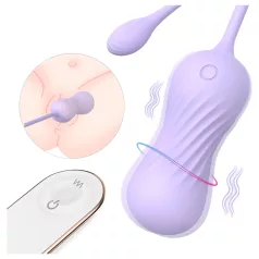 Sex HD Twist Egg - masturbatore vibrante a spinta - viola