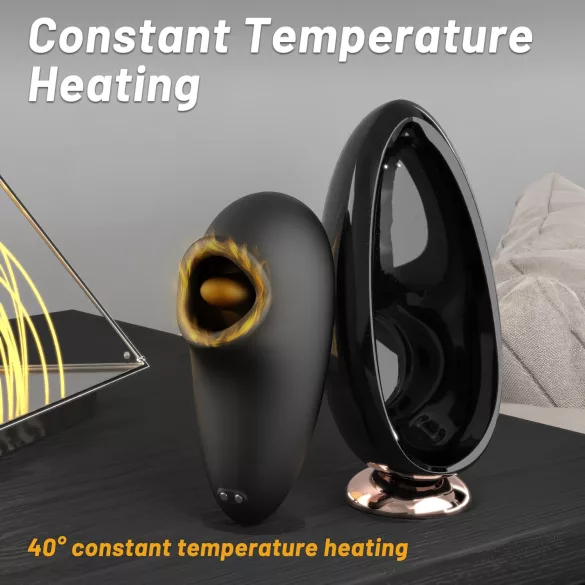 Sex HD Mirror - vibratore leccatore riscaldante - nero