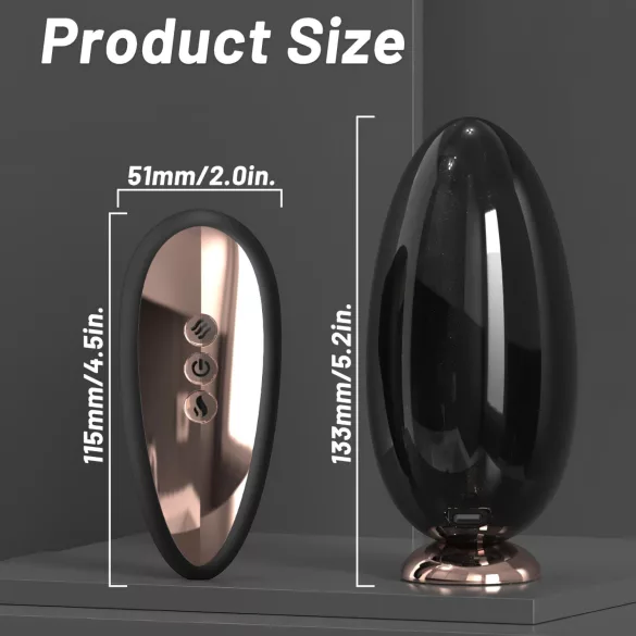 Sex HD Mirror - vibratore leccatore riscaldante - nero
