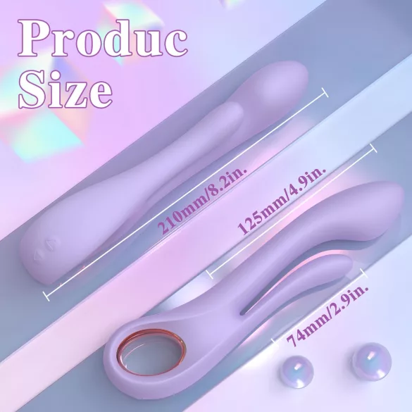 Sex HD Kaethe - vibratore con stimolatore clitorideo - silicone viola