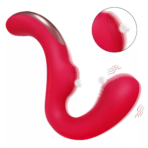 SEX HD Genie - vibratore punto G e clitoride - silicone rosso