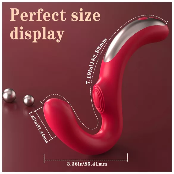 SEX HD Genie - vibratore punto G e clitoride - silicone rosso