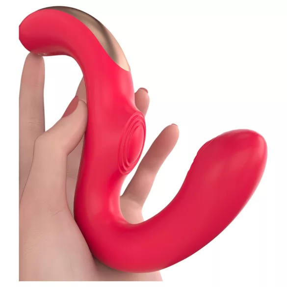 SEX HD Genie - vibratore punto G e clitoride - silicone rosso