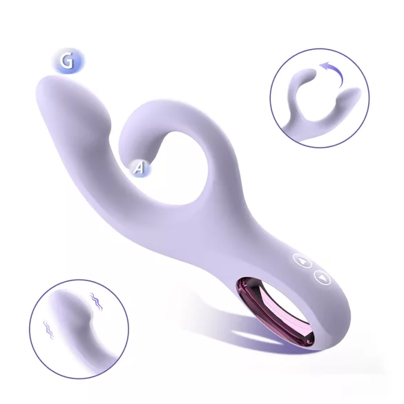 Sex HD - vibratore per punto G con braccio per il clitoride (viola)