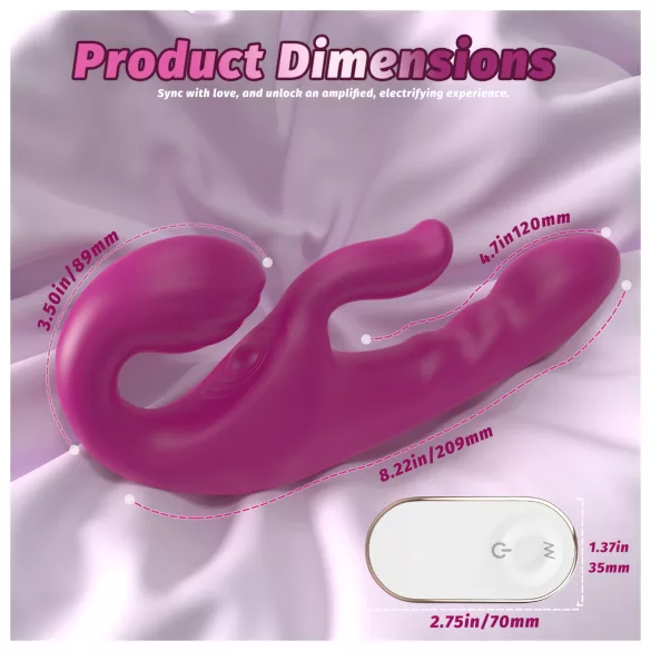 SEX HD Co-op Bliss - vibratore strap-on con stimolatore clitorideo