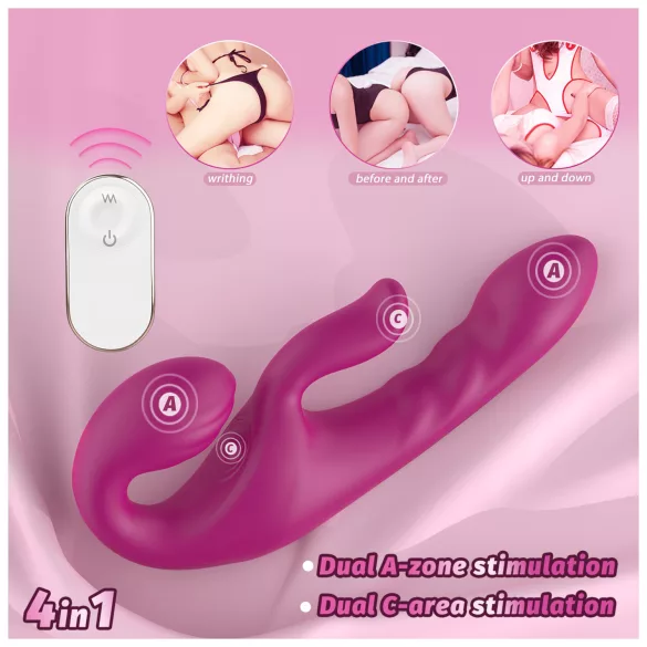 SEX HD Co-op Bliss - vibratore strap-on con stimolatore clitorideo