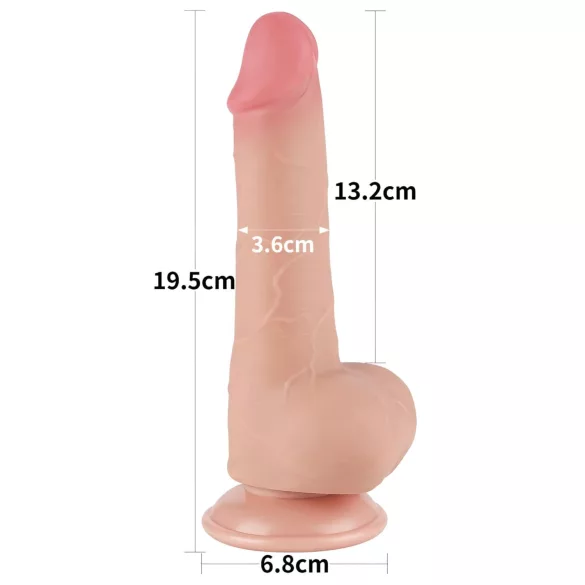 Sliding-Skin - dildo a doppio strato con ventosa - 19,5 cm (color carne)