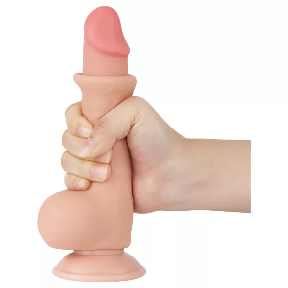 Sliding-Skin - dildo a doppio strato con ventosa - 19,5 cm (color carne)