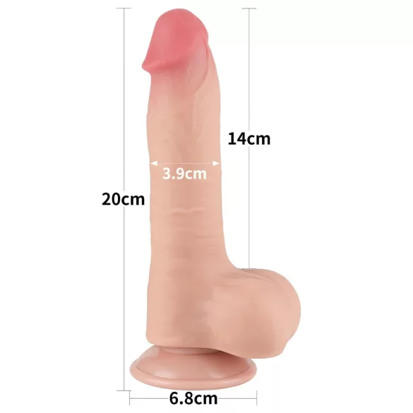 Lovetoy - dildo realistico con testicoli a doppio strato - 20 cm - color carne