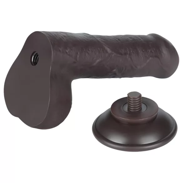 Lovetoy - dildo realistico con testicoli - doppio strato 18,3cm marrone
