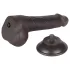 Lovetoy - dildo realistico a doppio strato con testicoli - 19,5 cm marrone