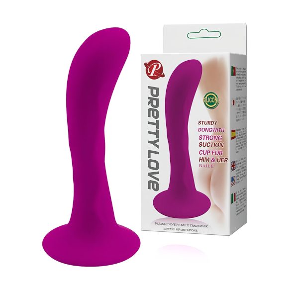 Pretty Love Baile - plug anale curvo con ventosa - silicone rosa
