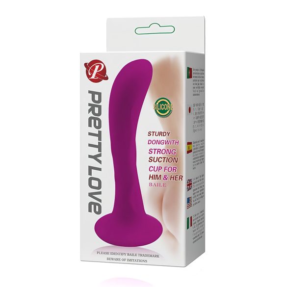 Pretty Love Baile - plug anale curvo con ventosa - silicone rosa