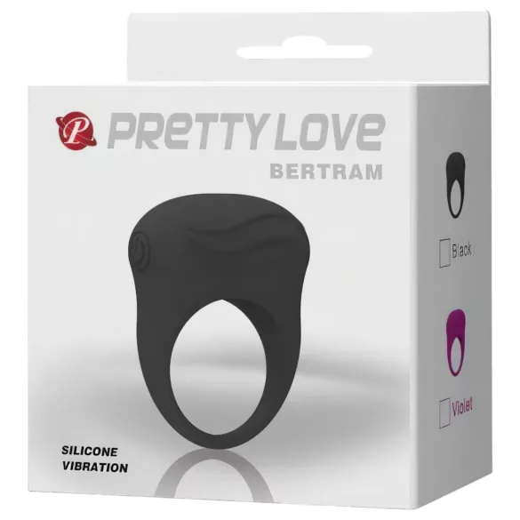 Pretty Love Bertram - anello fallico vibrante impermeabile - nero