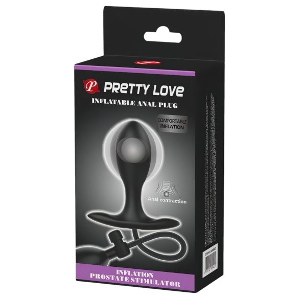 Pretty Love - plug anale gonfiabile con sfera interna - nero