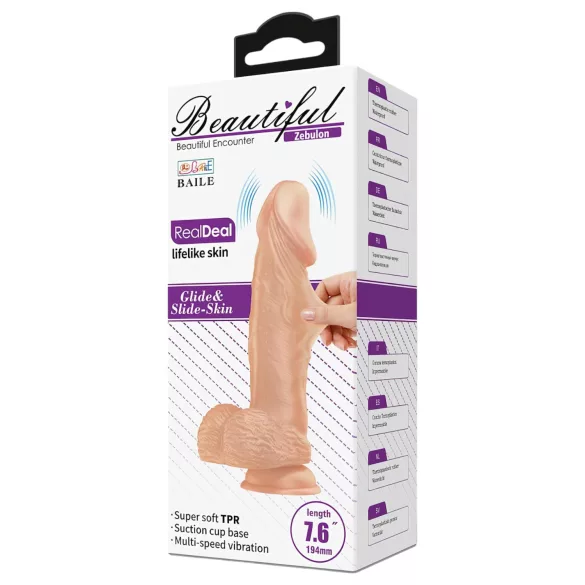 Baile Zebulon - vibratore realistico con testicoli - 19cm colore naturale
