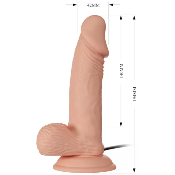 Baile Zebulon - vibratore realistico con testicoli - 19cm colore naturale