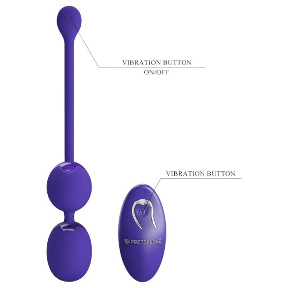 Pretty Love Willie Youth - pallina vaginale con telecomando - silicone viola