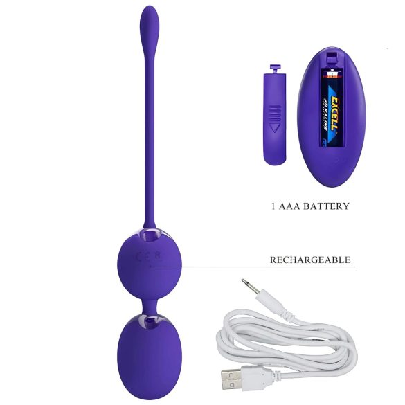 Pretty Love Willie Youth - pallina vaginale con telecomando - silicone viola