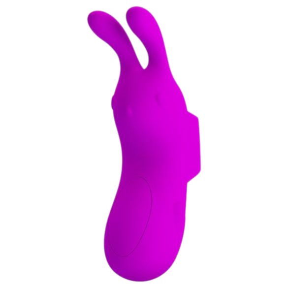 Pretty Love Bunny - mini vibratore da dito con orecchie - silicone viola