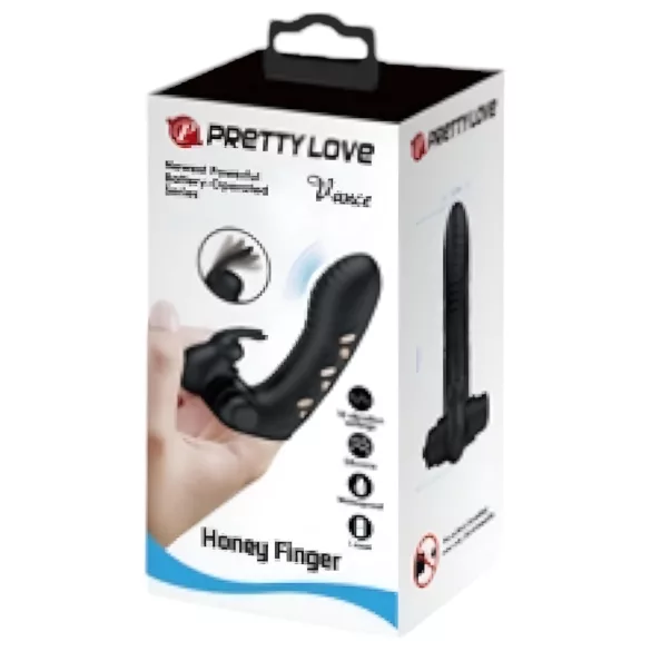 Pretty Love Vance - vibratore da dito clitorideo - silicone nero