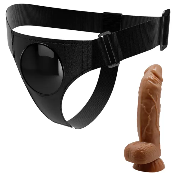 Pretty Love Harness - cintura con dildo universale - 17 cm - nero