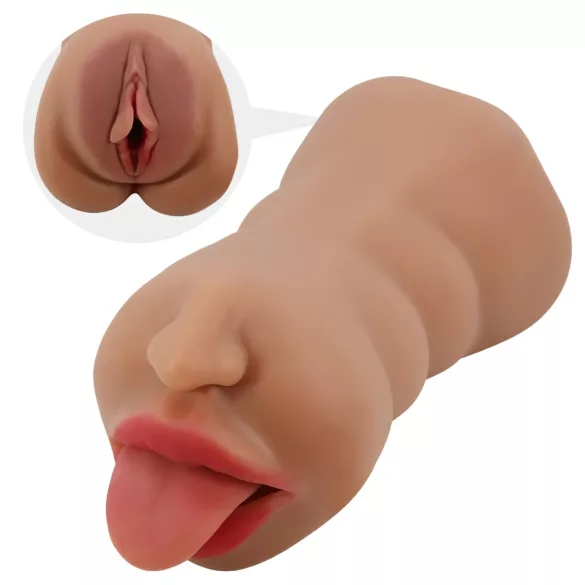 Crazy Bull - masturbatore bocca e vagina - colore naturale