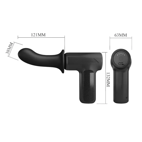 Pretty Love Dj Doctor - vibratore pistola spingente vaginale - nero