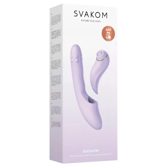 Svakom DuoGlow - Vibratore per punto G e clitoride controllato tramite app (viola)