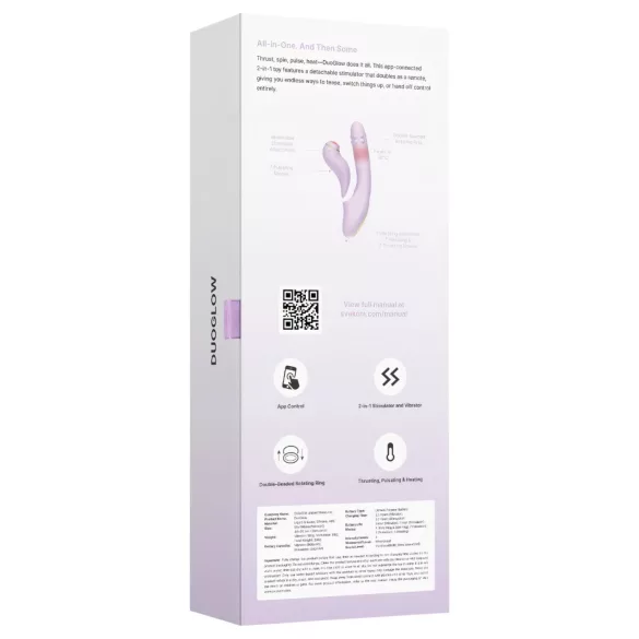 Svakom DuoGlow - Vibratore per punto G e clitoride controllato tramite app (viola)