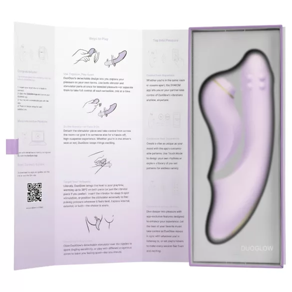 Svakom DuoGlow - Vibratore per punto G e clitoride controllato tramite app (viola)