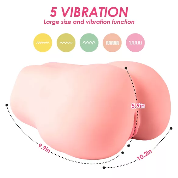 Vibeconnect - Masturbatore a tronco controllato tramite app, per uomini (color carne)