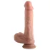 Dildo realistico a doppia densità con testicoli e ventosa - 20 cm (color carne)